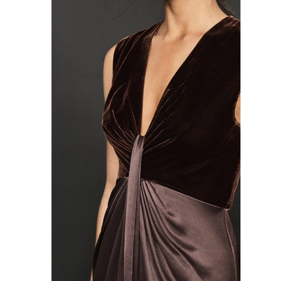 *Bestseller!* NWT REISS | Livvy Velvet & Satin Midi Dress - Picture 4 of 10